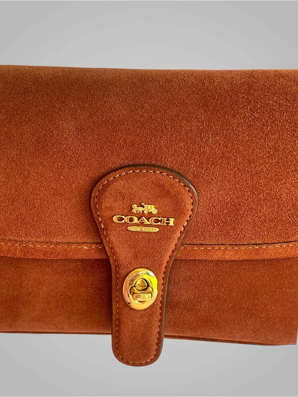 Coach Hadley Suede Crossbody Shoulder Bag Clay Brown CEB10 NWT
